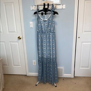 BloomChic Blue and White Maxi Dress